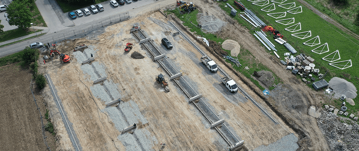Carport construction, in process